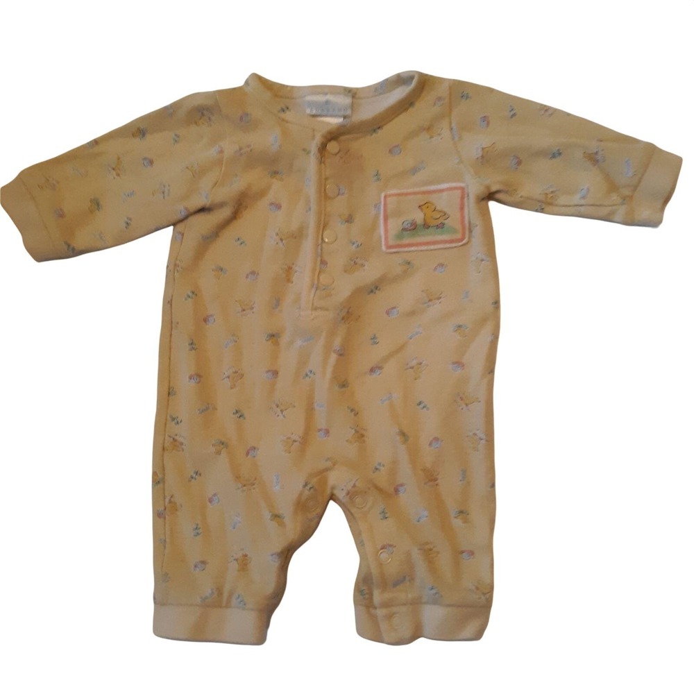 Agabang Baby Girls Yellow Duckling Snail Print Long Sleeve One Piece‎ Romper 3M